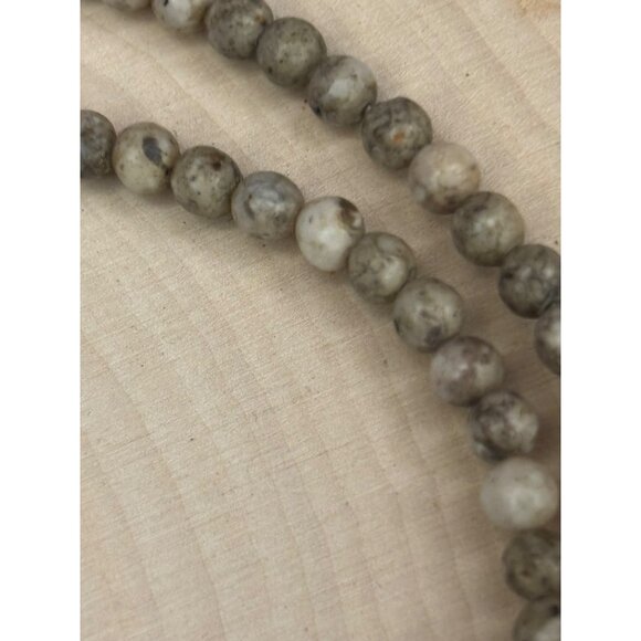 Artisan Natural Stone Necklace Handcrafted Jasper, Fossil & Onyx Beads Statement - Picture 6 of 14